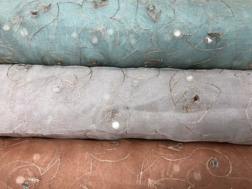 Seide organza stoff - stoff, bestickt