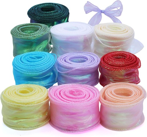 Rollen organzaband glitzer - 10,